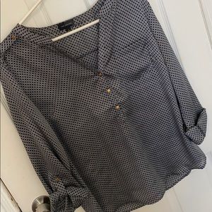 The Limited Long-sleeve Blouse - Navy/White